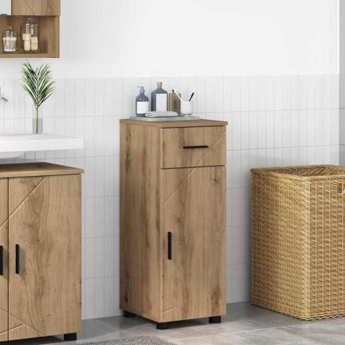 Шкаф за баня Дъб 30 x 35 x 80 см Инженерно дърво & Метал
