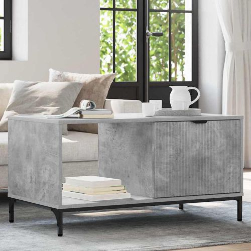 Масичка за кафе Циментено сиво 90 x 49 x 46 см Инженерно дърво