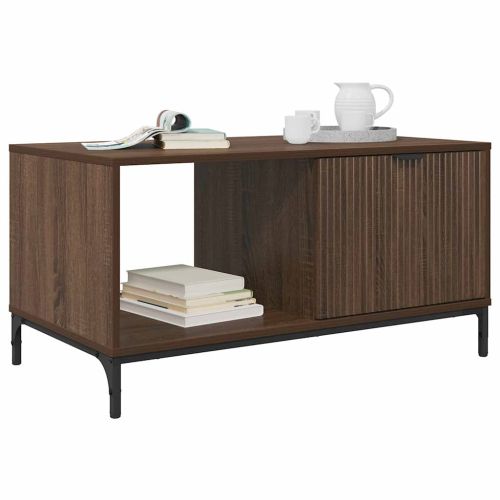 Масичка за кафе Кафяв дъб 90 x 49 x 46 см Инженерно дърво