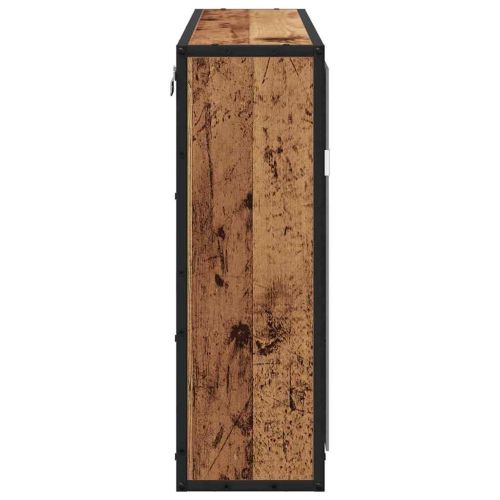 Стенен рафт с рафт със съхранение Старо дърво 65 x 20 x 60 см