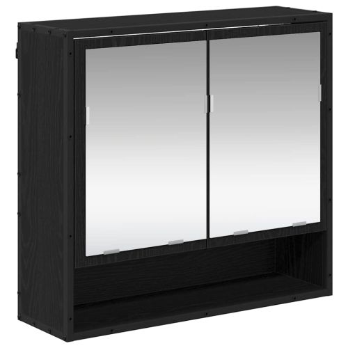 Стенен рафт с рафт със съхранение Черния дъб 65 x 20 x 60 см
