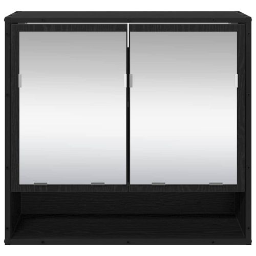 Стенен рафт с рафт със съхранение Черния дъб 65 x 20 x 60 см