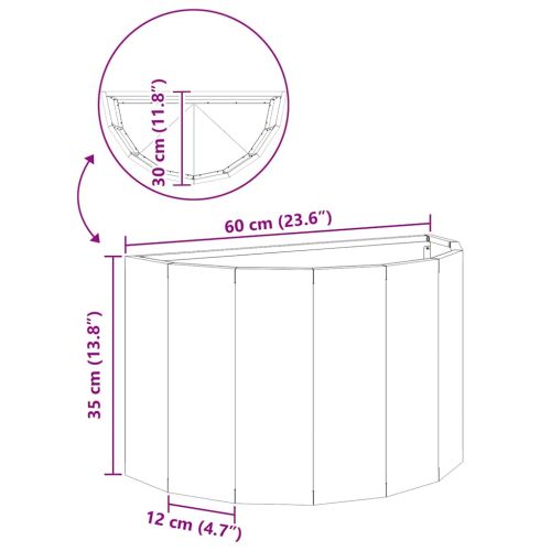 Кашпа Бяло 60 x 30 x 35 см Стомана