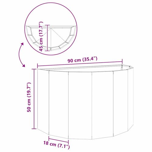 Кашпа Черно 90 x 45 x 50 см Стомана