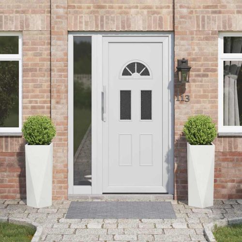 Кашпа 2 pcs Бяло 30 x 30 x 75 см Стомана