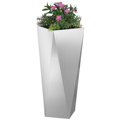 Кашпа 2 pcs Сребрист 30 x 30 x 75 см Галванизирана стомана