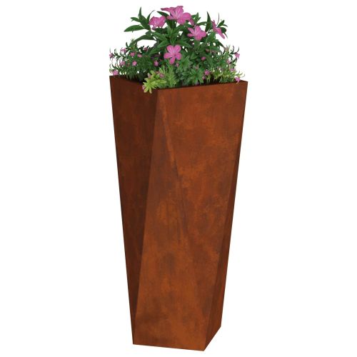 Кашпа Ръждясало 30 x 30 x 75 см Патинираща стомана