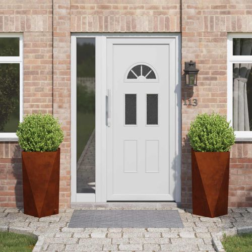 Кашпа 2 pcs Ръждясало 40 x 40 x 75 cm Патинираща стомана