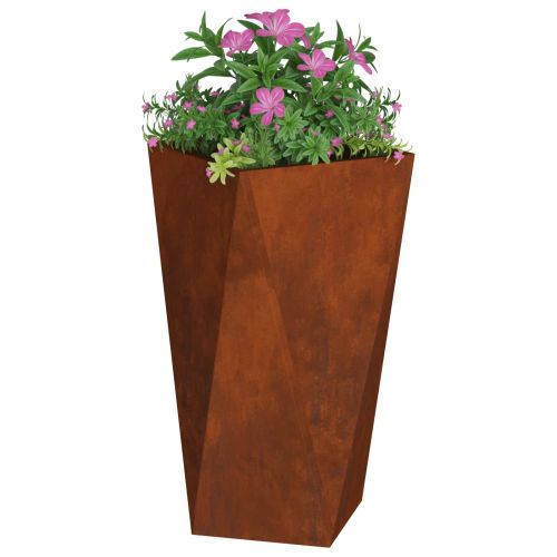 Кашпа 2 pcs Ръждясало 40 x 40 x 75 cm Патинираща стомана