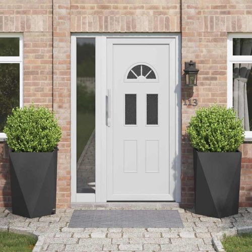 Кашпа 2 pcs Черно 50 x 50 x 75 cm Стомана