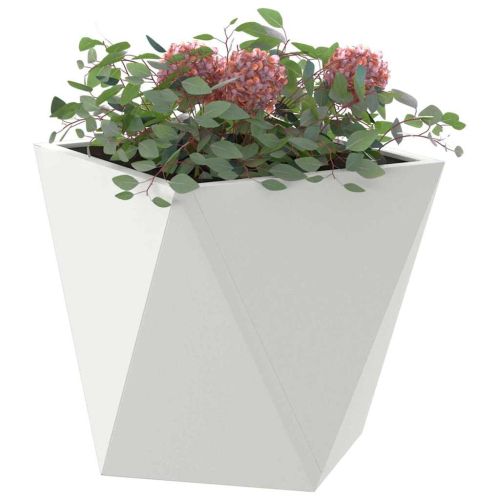 Кашпа 2 pcs Бяло 30 x 30 x 30 cm Стомана