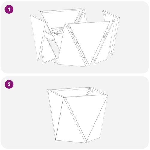 Кашпа 2 pcs Антрацит 30 x 30 x 30 cm Стомана