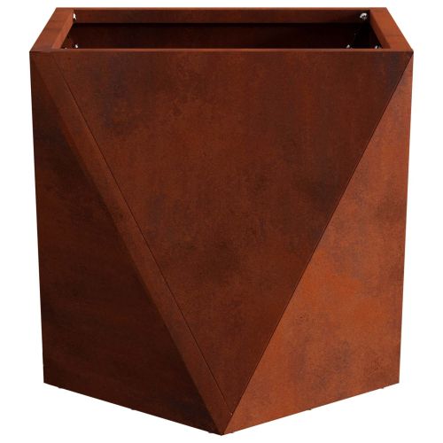 Кашпа 2 pcs Ръждясало 30 x 30 x 30 cm Патинираща стомана