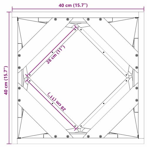 Кашпа 2 pcs Черно 40 x 40 x 40 cm Стомана
