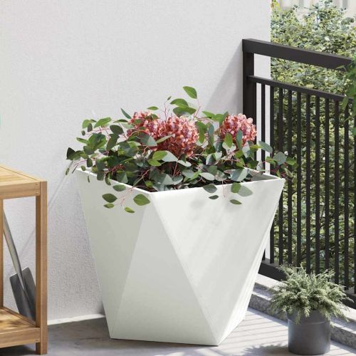 Кашпа Бяло 50 x 50 x 50 cm Стомана