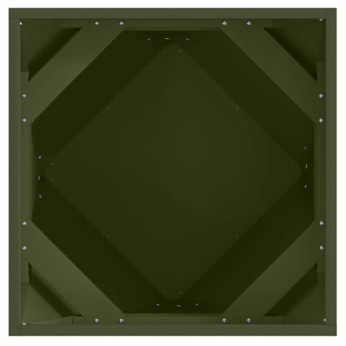 Кашпа 2 бр. Маслинено зелено 50 x 50 x 50 cm Стомана