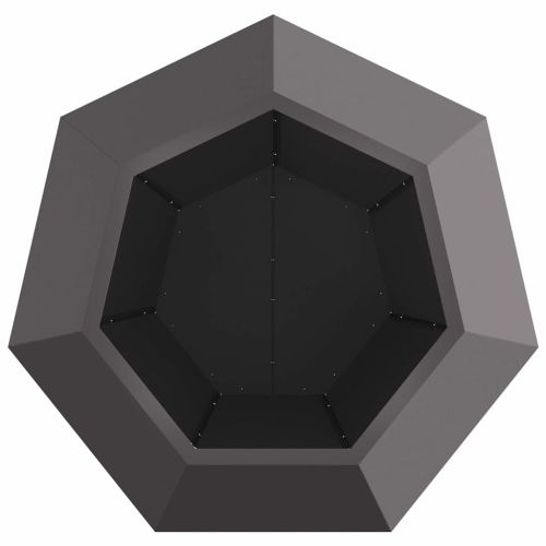 Кашпа Черно 75 x 75 x 60 см Стомана