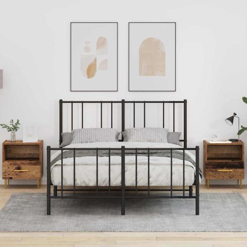 Нощно шкафче с чекмедже 2 pcs Старо дърво 40 x 35 x 47,5 см