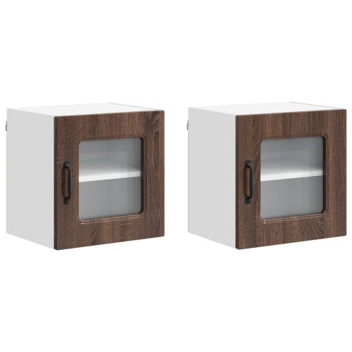 Панел за миялна машина Kalmar 2 pcs Кафяв дъб 40 x 31 x 40 см