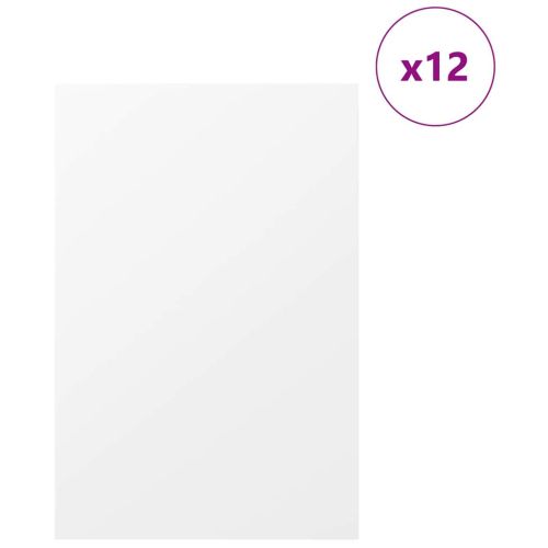 Декор панели 12 бр. Бяло 40 x 60 x 0,27 см Инженерна дървесина