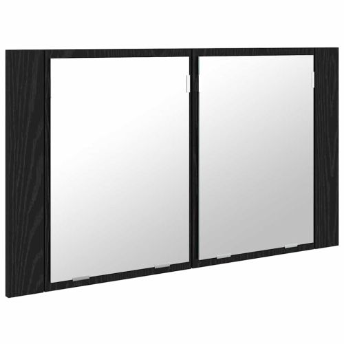Шкаф с огледало за баня Черния дъб 80 x 12 x 45 см