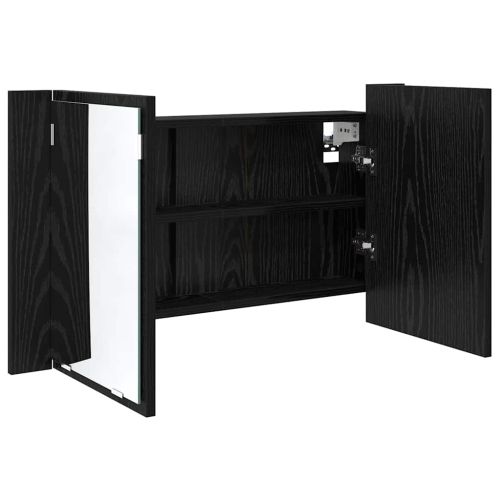 Шкаф с огледало за баня Черния дъб 80 x 12 x 45 см