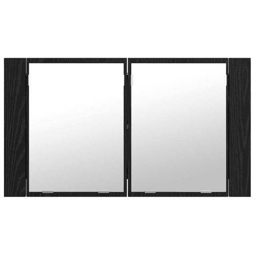 Шкаф с огледало за баня Черния дъб 80 x 12 x 45 см