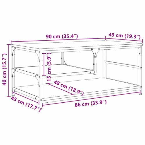 Масичка за кафе Черния дъб 90 x 49 x 40 см Инженерно дърво