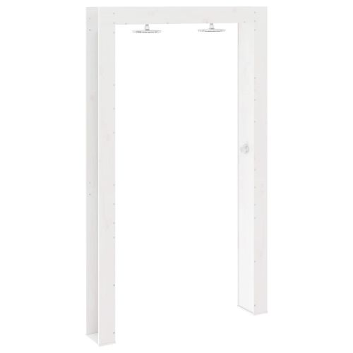 Външен душ Бял 137 x 23 x 226 см Масивна боровина