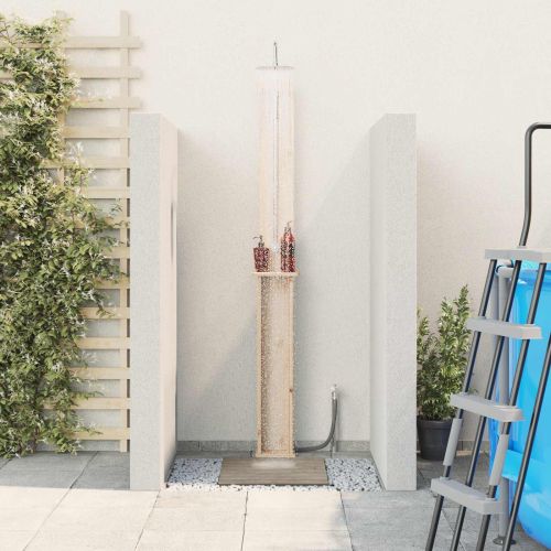 Външен душ Натурално 24 x 19 x 246 см Масивна борова дървесина