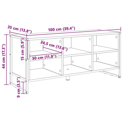 Шкаф за обувки Черния дъб 100 x 35 x 44 см Инженерно дърво