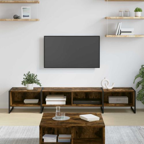 ТВ шкаф Димящ дъб 170.5 x 36 x 30.5 см Инженерно дърво