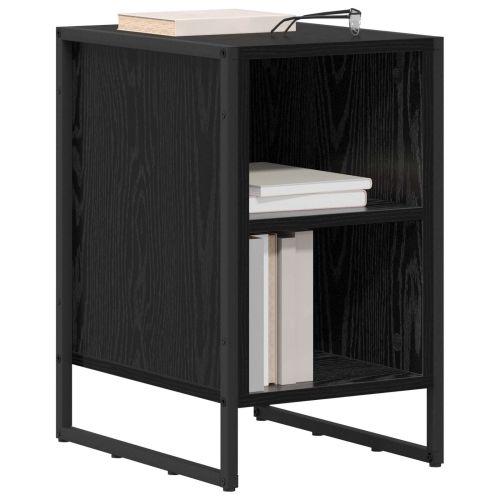Нощно шкафче 2 pcs Черния дъб 39.5 x 30 x 50 см Инженерно дърво