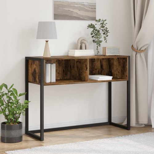 Крайна масичка Димящ дъб 100 x 36 x 75 см Инженерно дърво