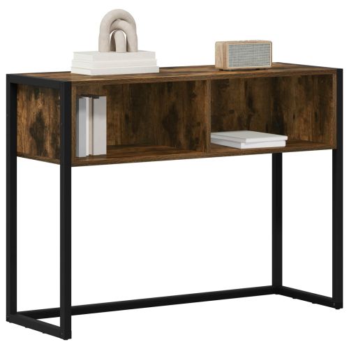 Крайна масичка Димящ дъб 100 x 36 x 75 см Инженерна дървесина