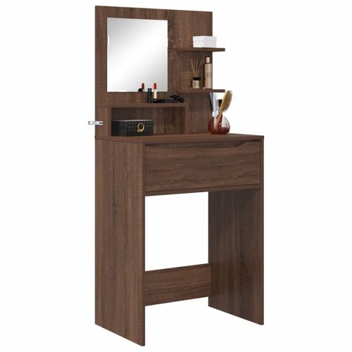 Тоалетки за спалня Кафяв дъб 80 x 39,6 x 135 см Инженерно дърво