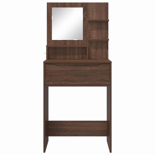 Тоалетки за спалня Кафяв дъб 80 x 39,6 x 135 см Инженерно дърво