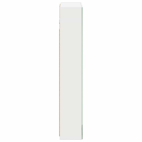 Шкаф с огледало за баня с рафт с врата Бяло 40 x 10,5 x 60,5 см
