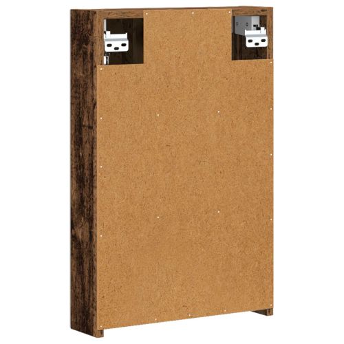 Шкаф с огледало за баня с рафт Старо дърво 40 x 10,5 x 60,5 см