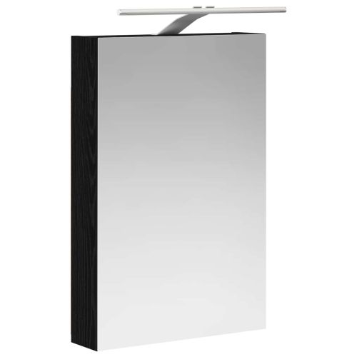 Шкаф с огледало за баня с рафт Черния дъб 40 x 10,5 x 60,5 см