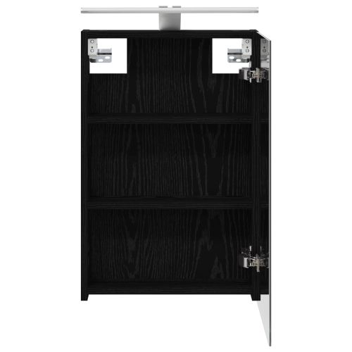 Шкаф с огледало за баня с рафт Черния дъб 40 x 10,5 x 60,5 см