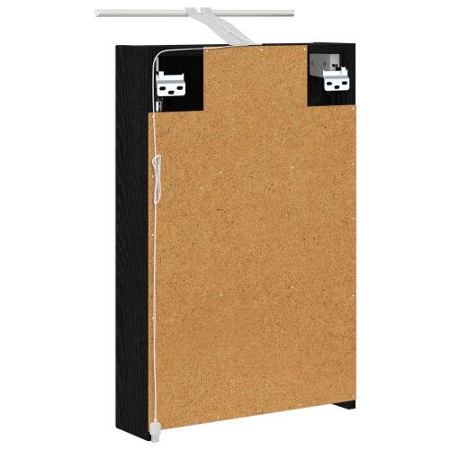 Шкаф с огледало за баня с рафт Черния дъб 40 x 10,5 x 60,5 см