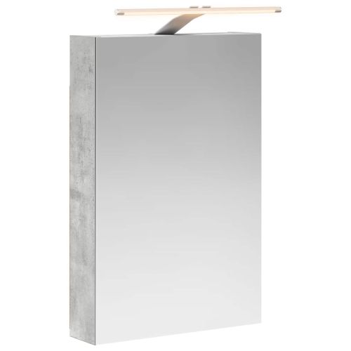 Шкаф с огледало за баня Циментено сиво 40 x 10,5 x 60,5 см