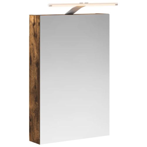 Шкаф с огледало за баня с рафт Димян дъб 40 x 10,5 x 60,5 см