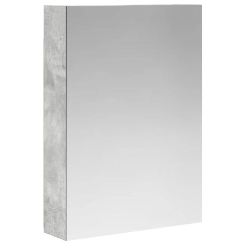 Шкаф с огледало за баня с рафт Циментено сиво 50 x 14,5 x 70 см