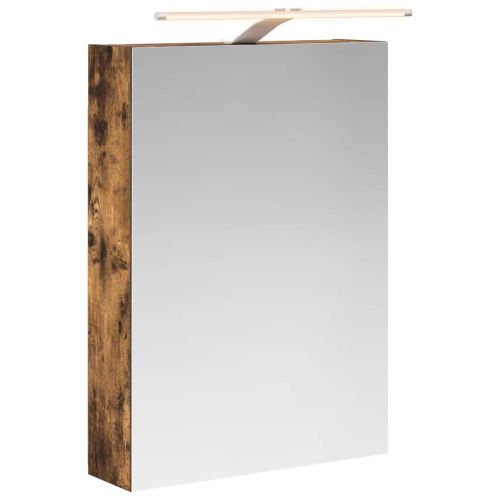 Шкаф с огледало за баня с рафт Димян дъб 50 x 14,5 x 70 см