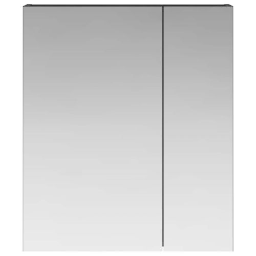 Шкаф с огледало за баня с рафт Черния дъб 60 x 14,5 x 70 см