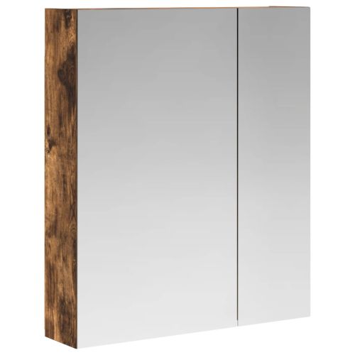 Шкаф с огледало за баня с рафт Димян дъб 60 x 14,5 x 70 см