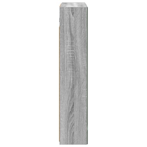 Шкаф с огледало за баня с рафт Сив Сонома 60 x 14,5 x 70 см