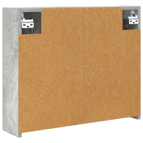 Шкаф с огледало за баня Циментено сиво 60 x 14,5 x 50 см